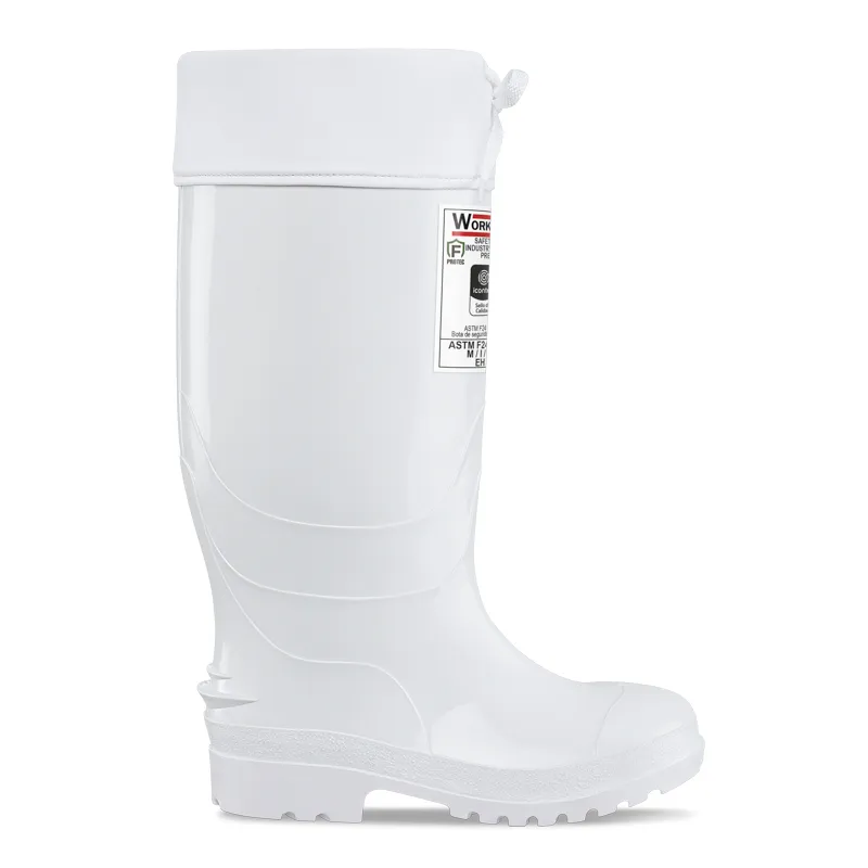 Bota Workman Food Industry Thermal Premium Blanco Con Puntera De Acero