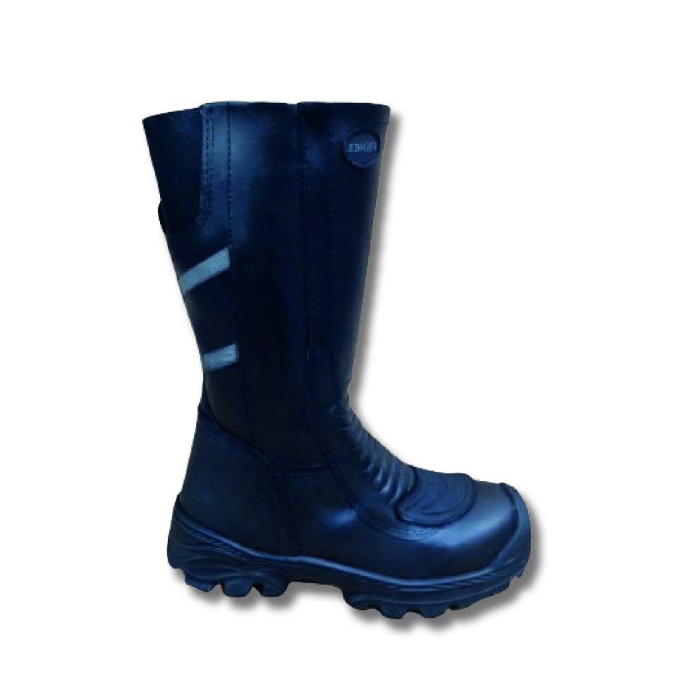 Bota Motorizada Caña Media En Cuero