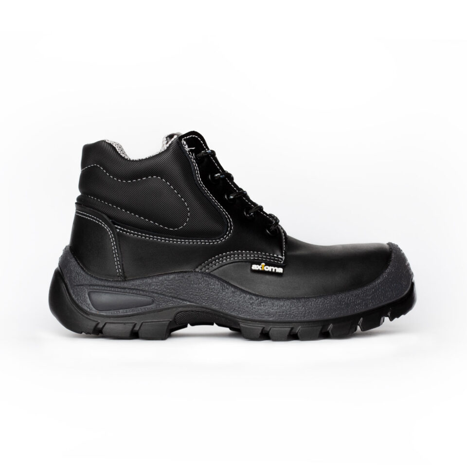 Bota En Cuero Negro Suela PU Inyectada Plantilla Kevlar